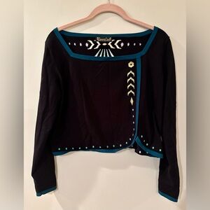 HOCUS POCUS vibes Spinner's Court Black and Teal Embroidered Top